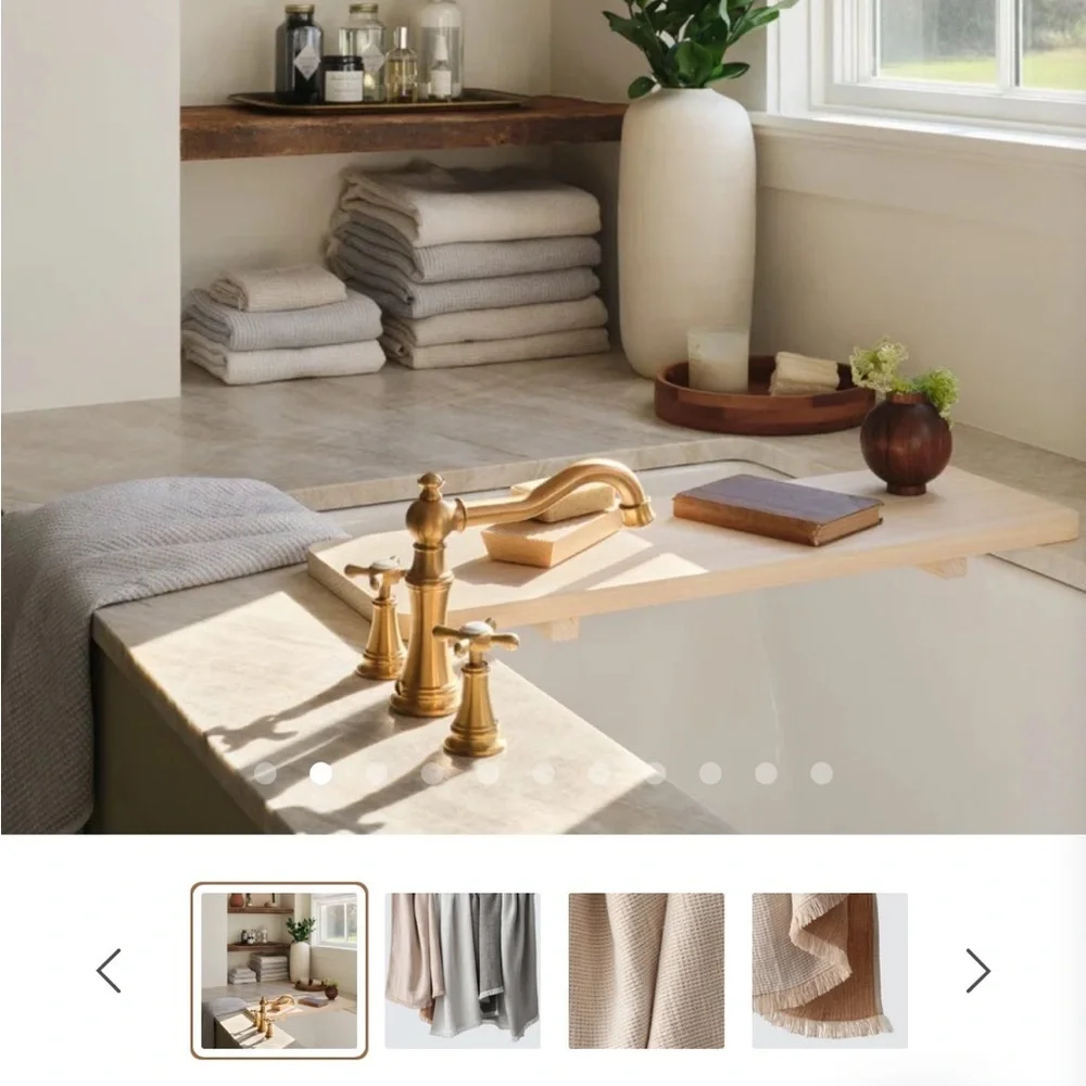 🆕The Citizenry Aegean Tan Textured Bath Sheets (2) with Hand Towels (2) Linen